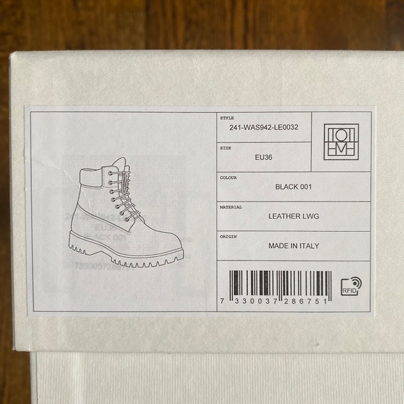 NWT TOTEME The Husky Leather Combat Boots - Sz IT 36(6) - Picture 15 of 16